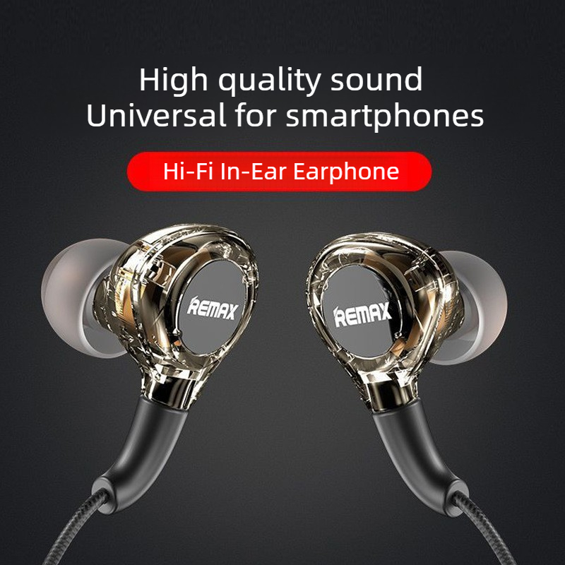 Wired Earphone Lightning - Transparent Hi-Fi Wired Earphones REMAX In-Ear
